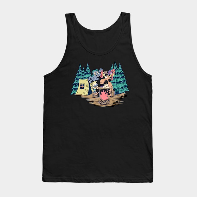 Rocky and friends funny chess camping summer Tank Top by something_kind